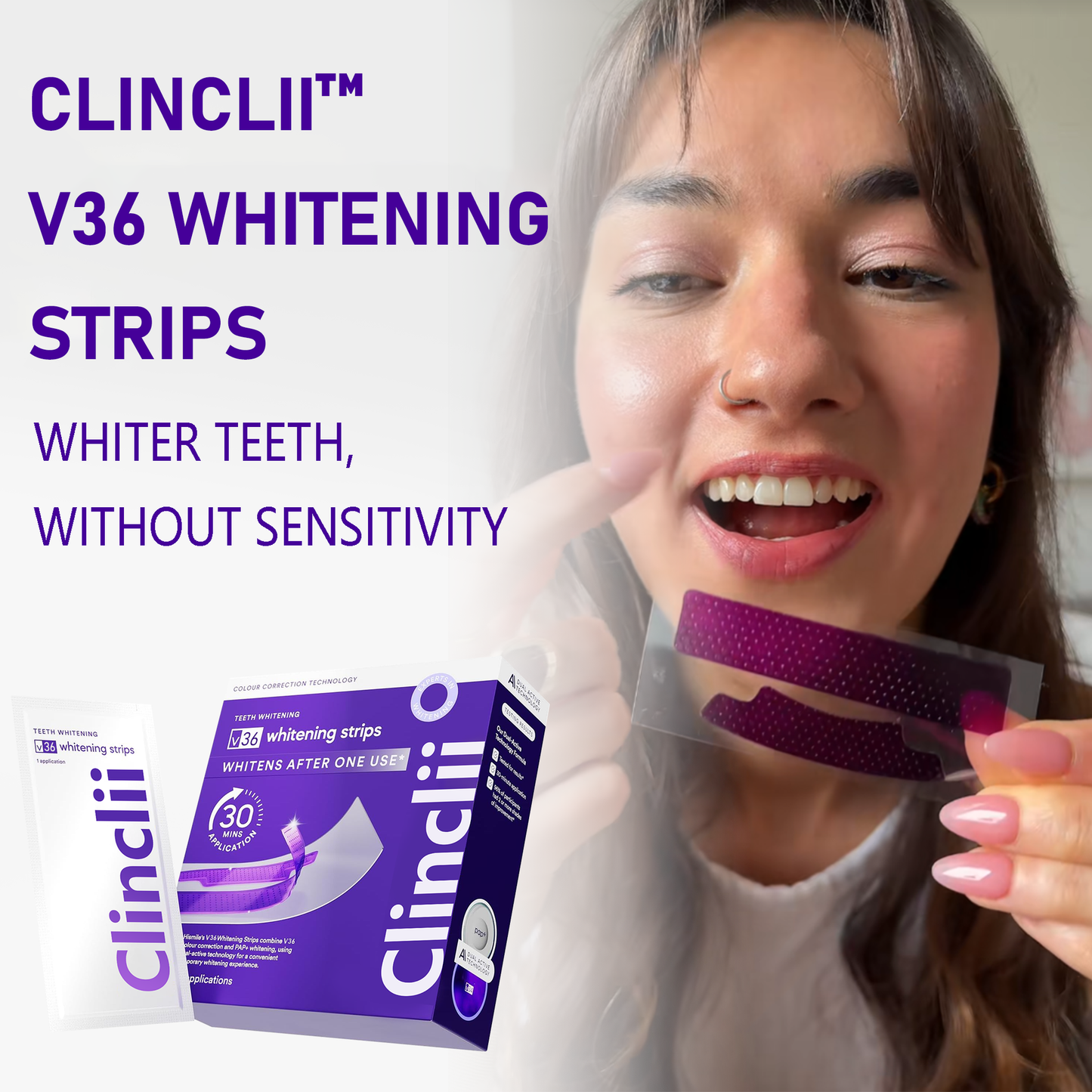 ✨Clinclii™ V36 Whitening Strips – Professional Teeth Whitening at Home(UPGRADED VERSION)